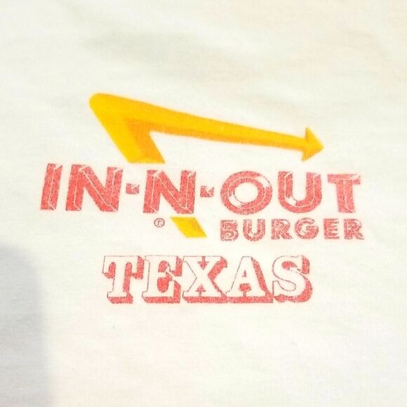 In & Out BURGER TEXAS WHITE T SHIRT! EXCELLENT CONDITION NO STAINS,  RIPS TEARS! - Picture 2 of 12